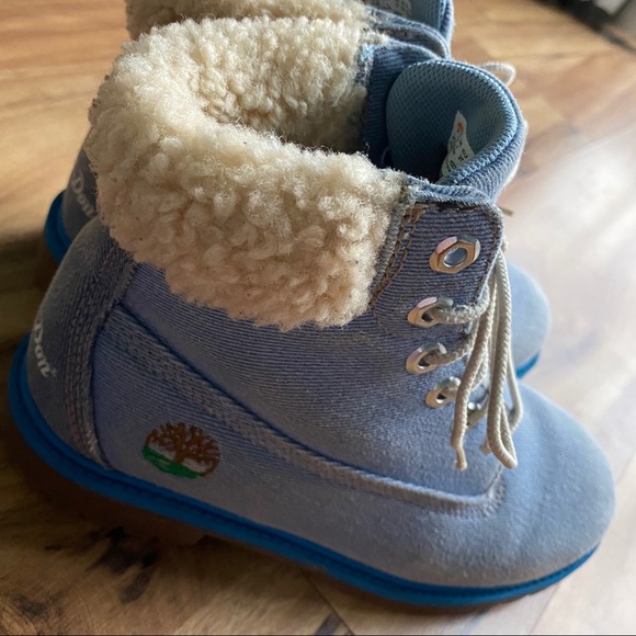 Timberland Just Don Denim Faux Shearling Boots - Picture 15 of 15